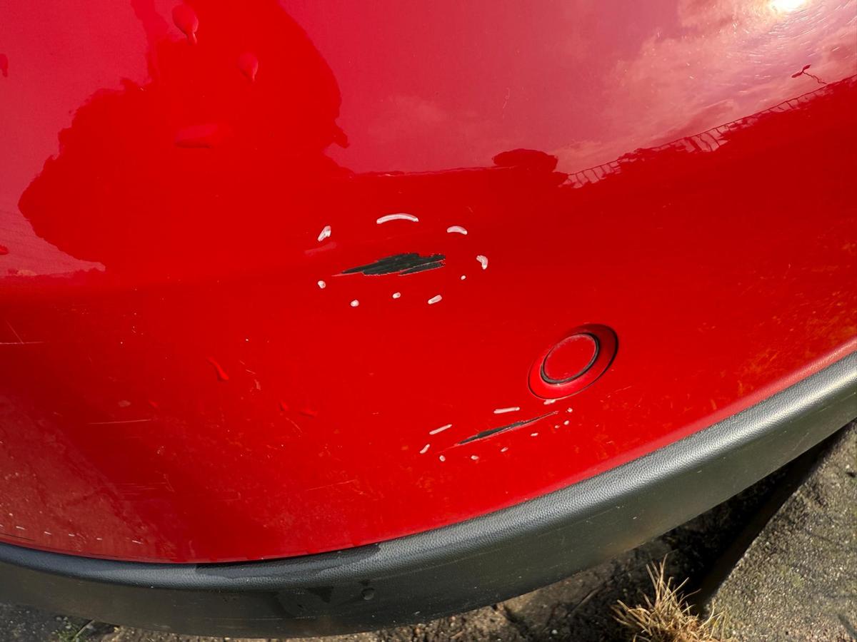 VW Golf V original Stoßstange Stoßfänger hinten LY3D Tornadorot BJ04